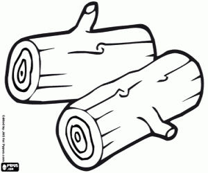 300x250 A Few Wood Logs Coloring Page Printable Game