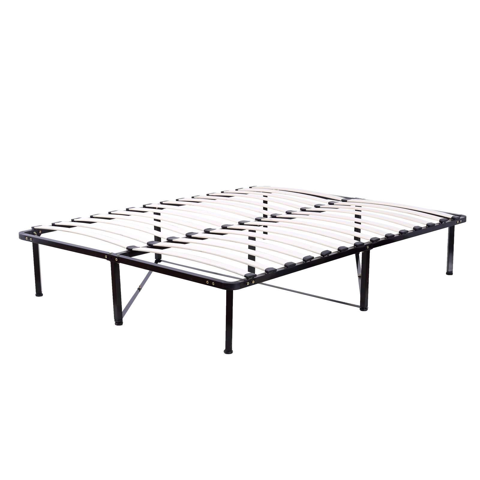 1600x1600 Wood Slats Metal Platform Bed Frame Full Size Mattress Foundation