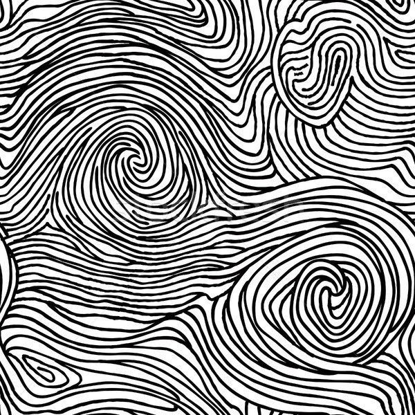 600x600 Abstract Swirl Line Doodle Seamless Pattern. Wooden Wave Texture