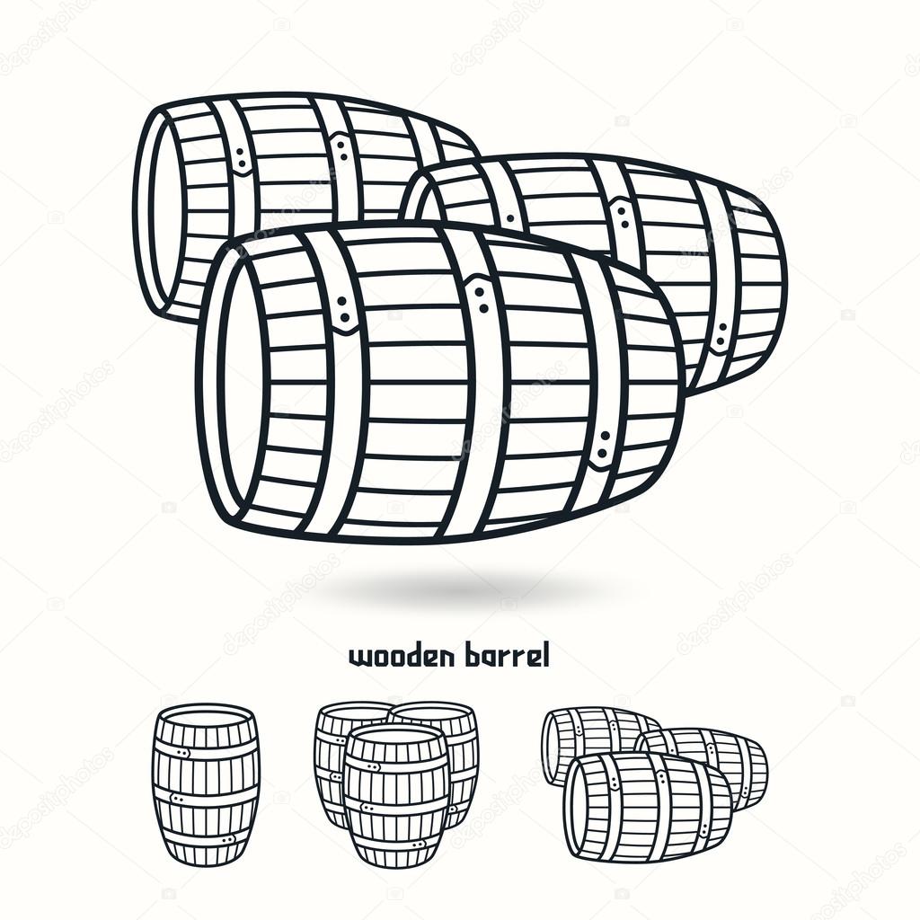 1024x1024 Wooden Barrel. Design Elements For Labels Stock Vector