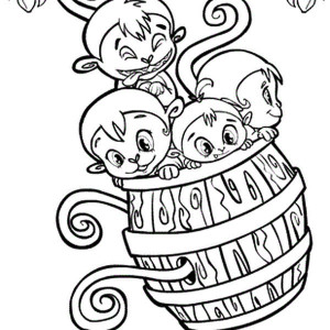 300x300 Monkey Running On Barrel Coloring Page Monkey Running On