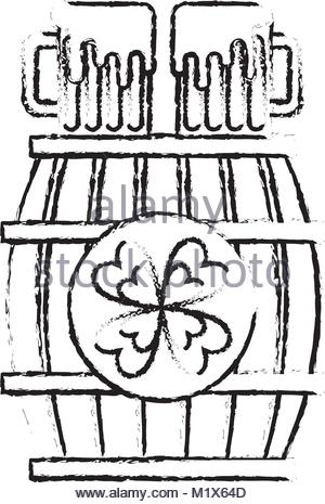 300x465 Wooden Barrel Of Beer With Clover Stock Vector Art Amp Illustration
