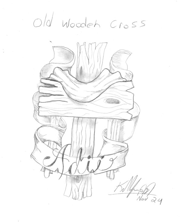 600x729 A Old Wooden Cross With Ribbon By K9 Productions