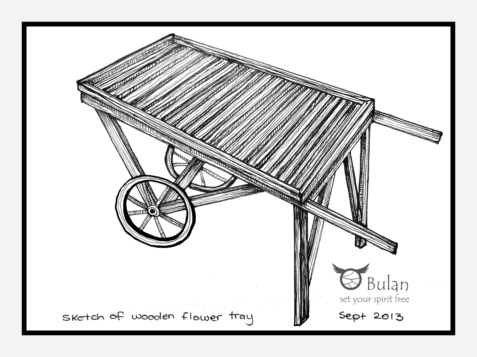 1600x1200 Sketch Of The Day No 141 Wooden Plant Trolley The Crazy Bag