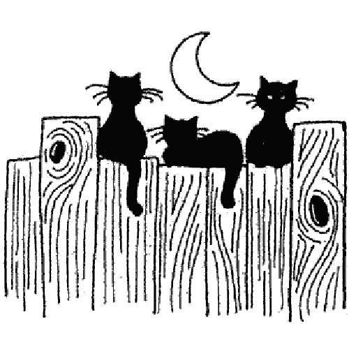 500x500 On Fence . Wood Block Stamp By Rubber Soul For Halloween