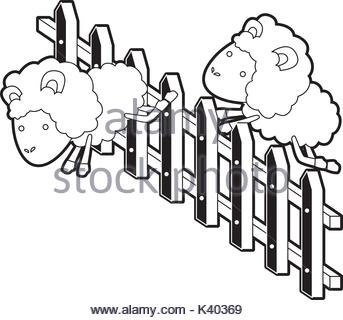 343x320 Sheep Animal Couple Jumping A Wooden Fence In Colorful Silhouette