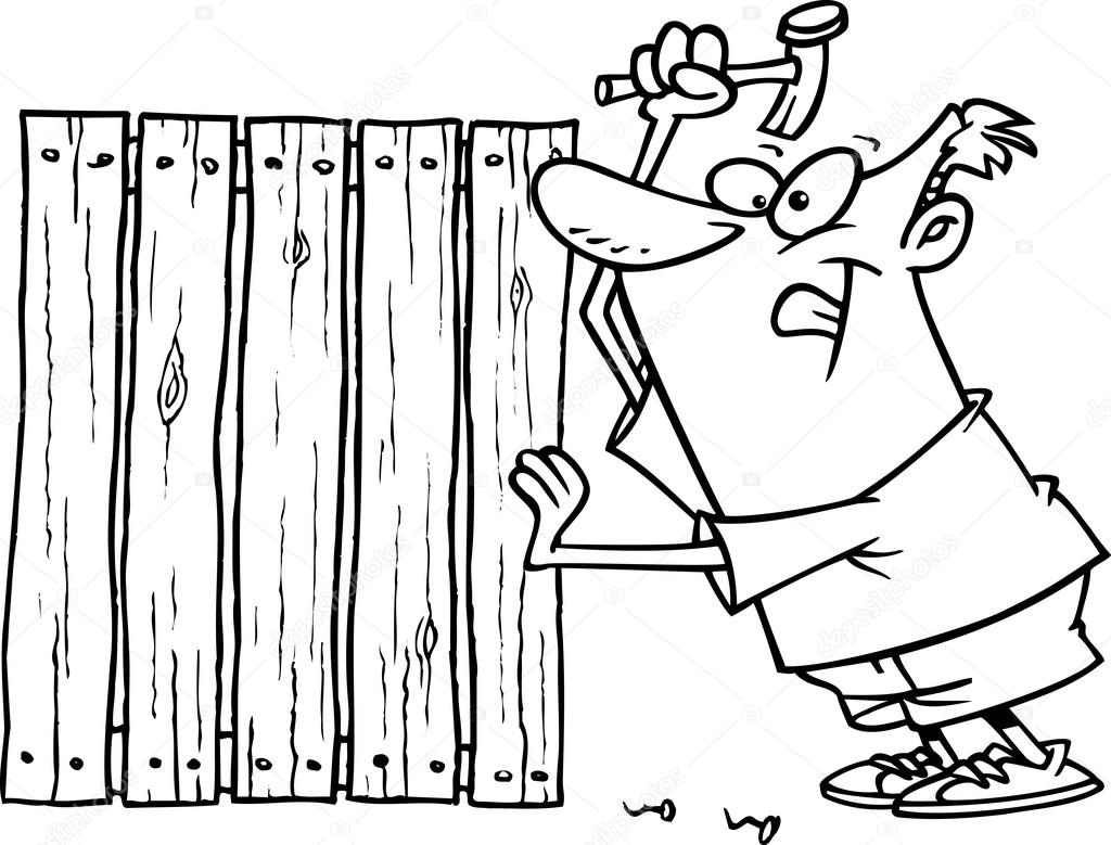 Image result for building a fence cartoon