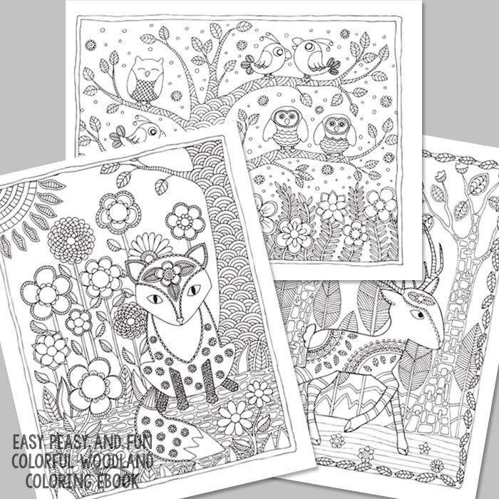 700x700 Colorful Woodland Coloring Ebook Easy Peasy, Easy And Adult Coloring