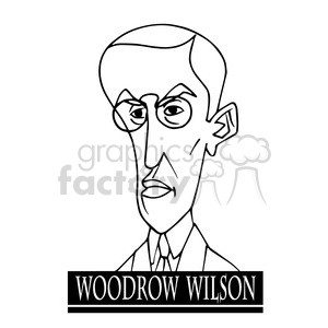 300x300 Royalty Free Woodrow Wilson Black White 393048 Vector Clip Art