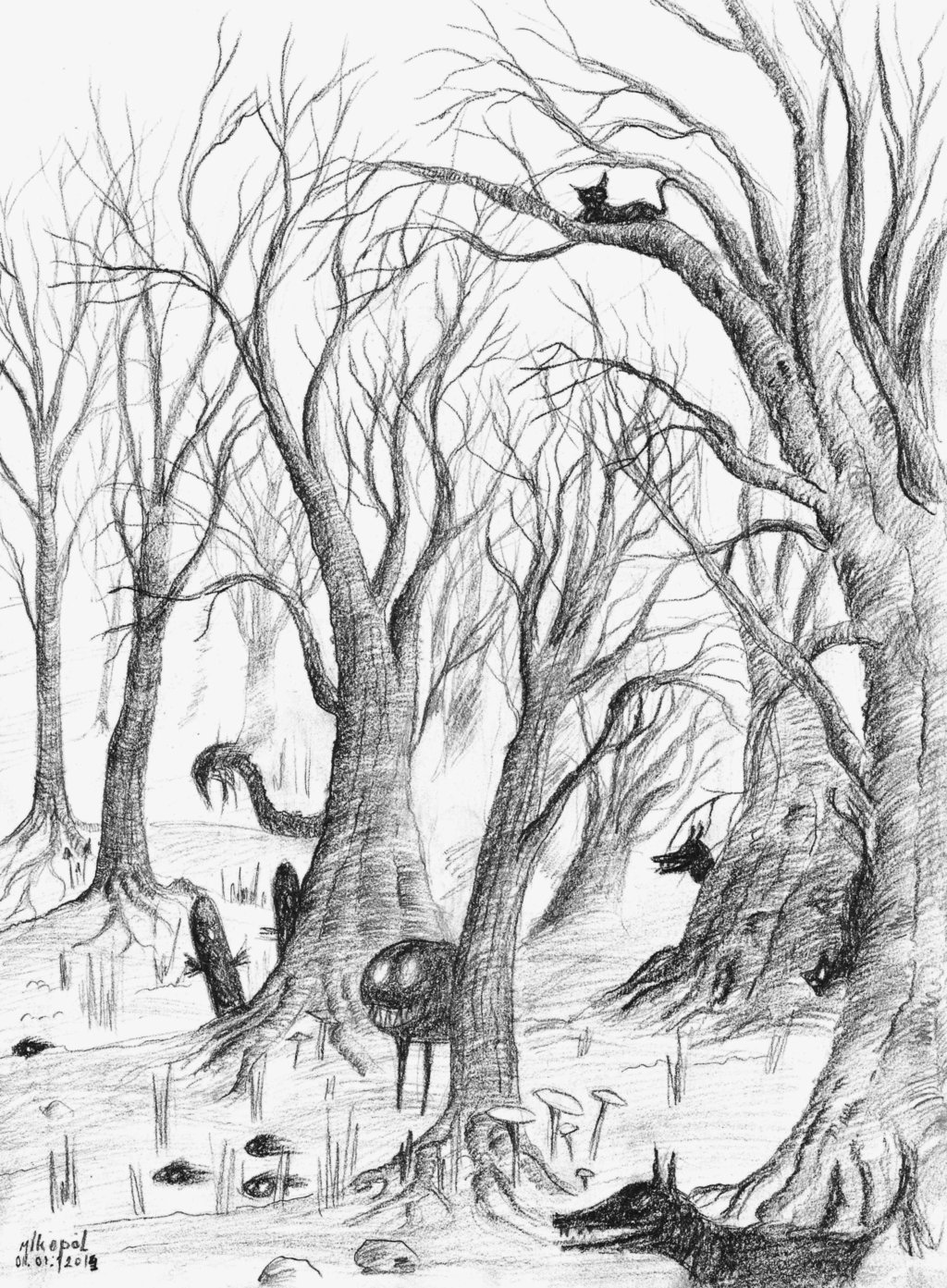 1024x1393 Black Woods Sketch By Mikopol