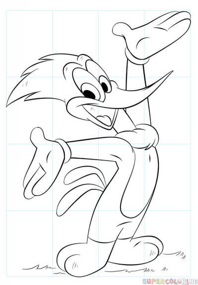 399x575 How To Draw Woody Woodpecker Step By Step Drawing Tutorials
