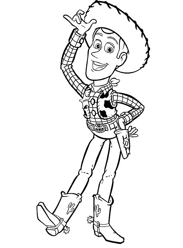 617x836 Toy Story Woody Wears A Hat Coloring For Kids Parties