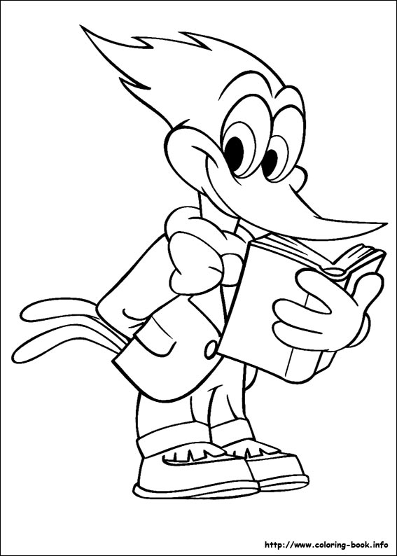 567x794 Woodpecker Coloring Picture