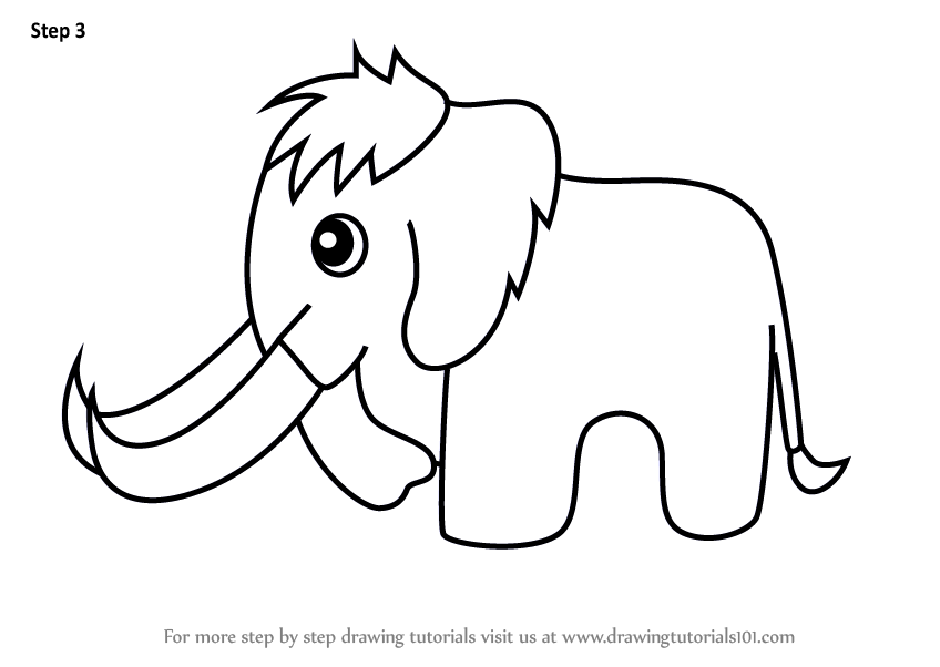 848x602 Learn How To Draw A Woolly Mammoth For Kids (Animals For Kids