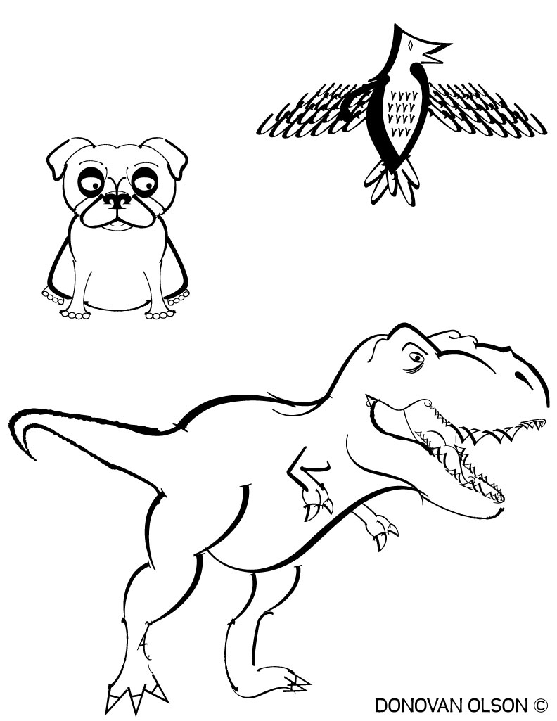 792x1025 Simple T Rex Drawing Word Art Donovan's Art Design Blog