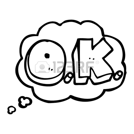 450x450 Freehand Drawn Thought Bubble Cartoon Word Ok Royalty Free