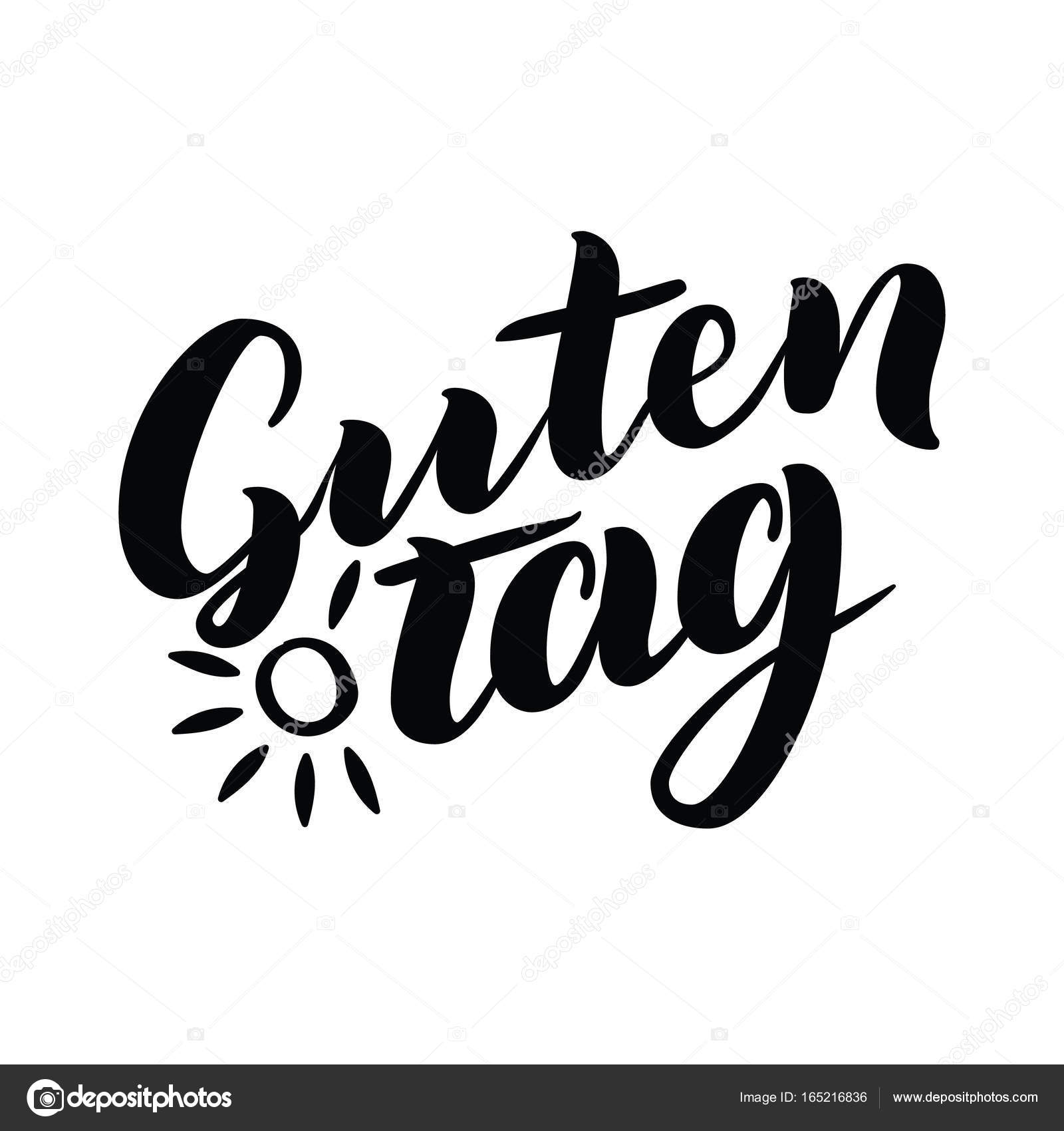 1600x1700 Guten Tag. Word Hello, Good Day In German. Fashionable Calligraphy