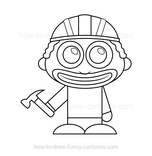 500x513 How To Draw A Construction Worker