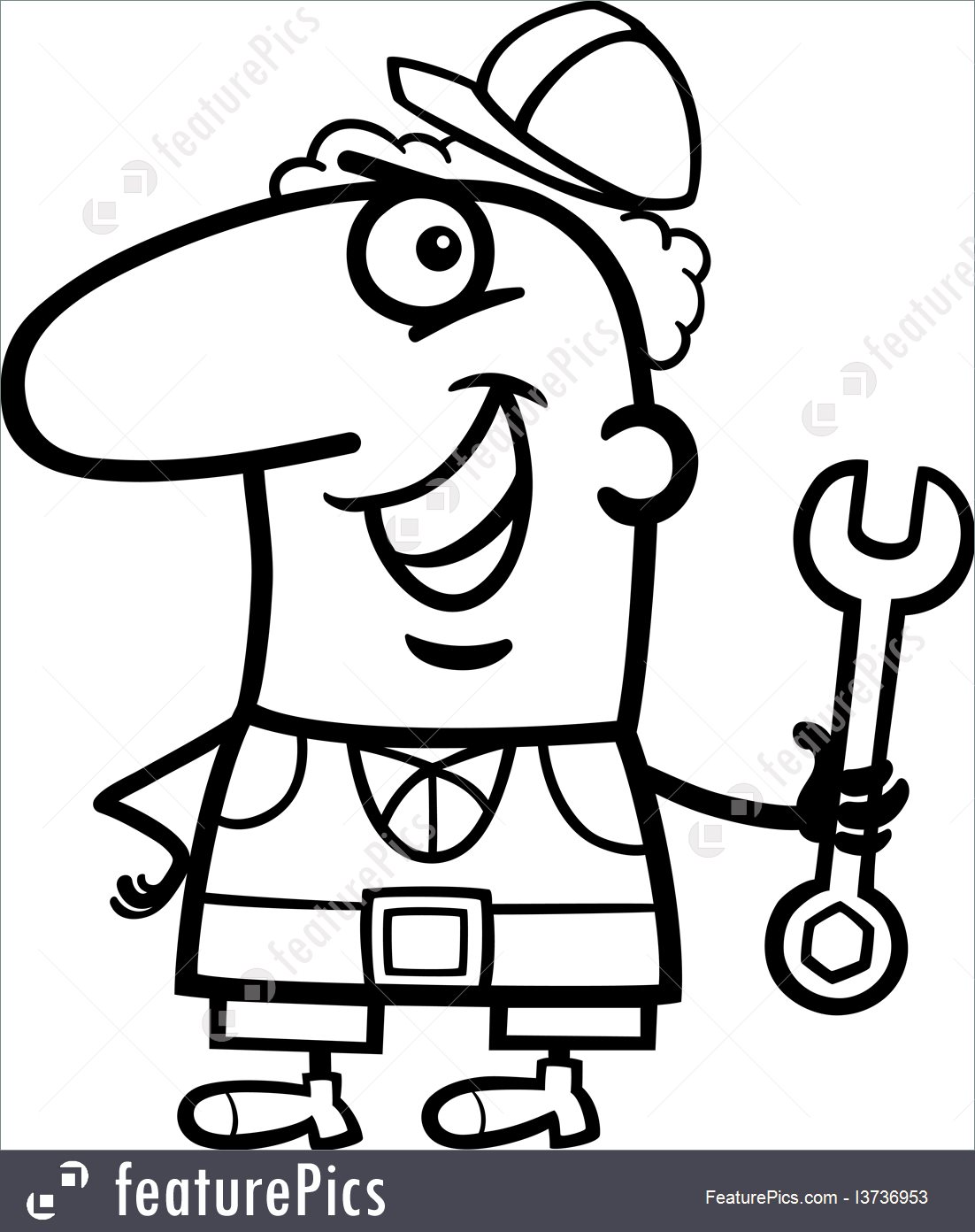 1102x1392 Illustration Of Worker Cartoon Coloring Page