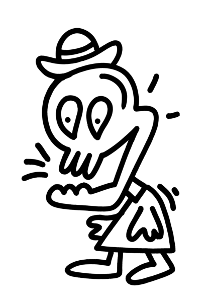 424x600 Skull Worker' Original Drawing Mrdoodleshop