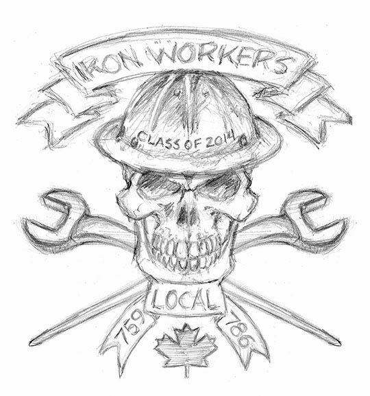 540x577 Stephen Lawson's Drawing On Inspiration Iron Worker Crest Design