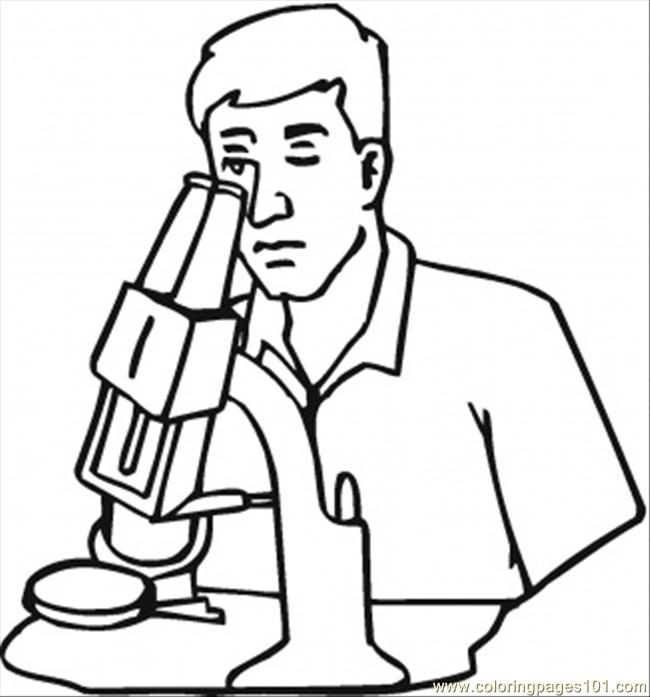 650x697 Scientist Is Working Coloring Page