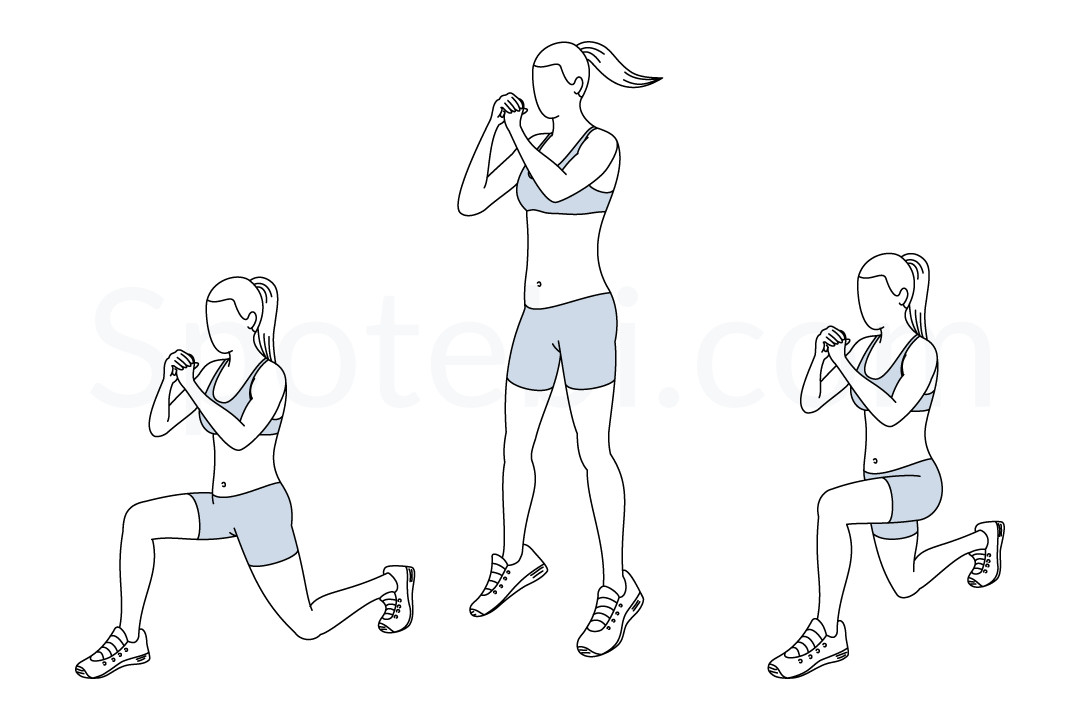 1080x720 Jumping Lunges Illustrated Exercise Guide