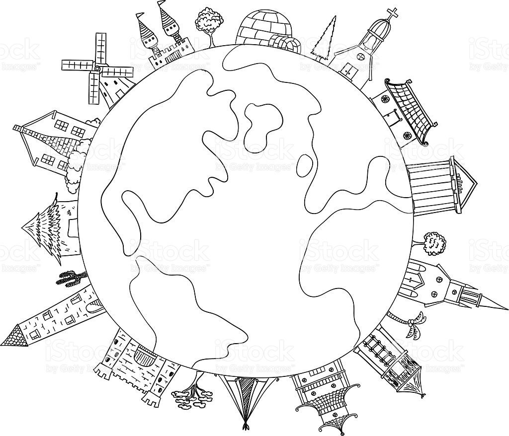 1024x878 Gallery Around The World Drawing,