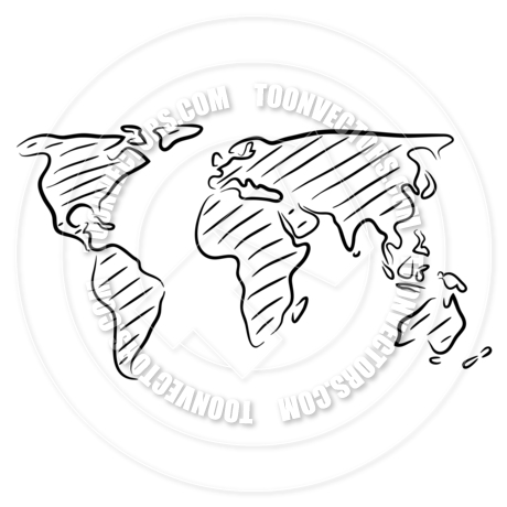 460x460 World Map Sketch By Tawng Toon Vectors Eps