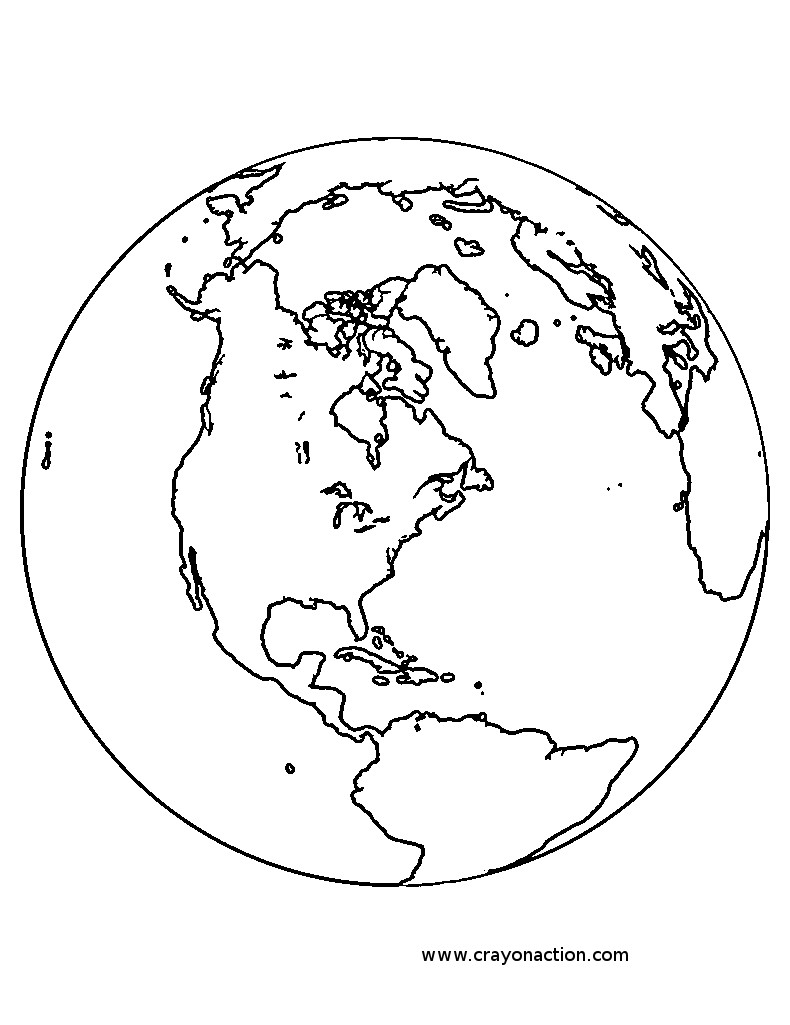 790x1025 Earth Globe Coloring Page Crayon Action Coloring Pages