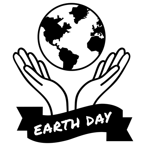 512x512 Globe Hands Earth Day Label