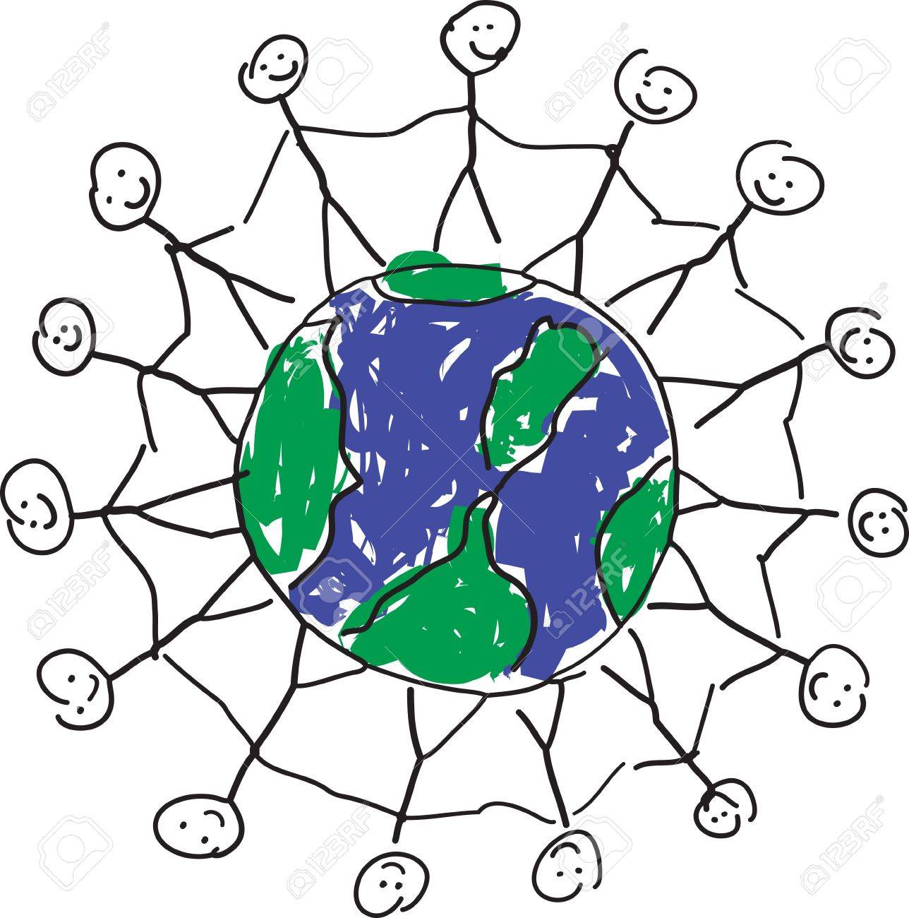 1288x1300 A Child Like Drawing In Vector Format, Displaying The World