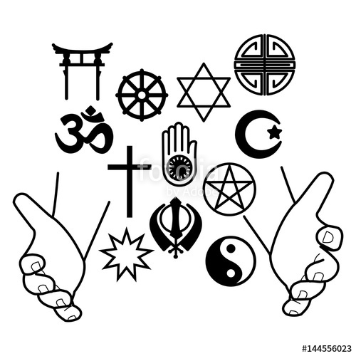 500x500 Hands With Combination Of Religious Symbols. Symbols Of Major