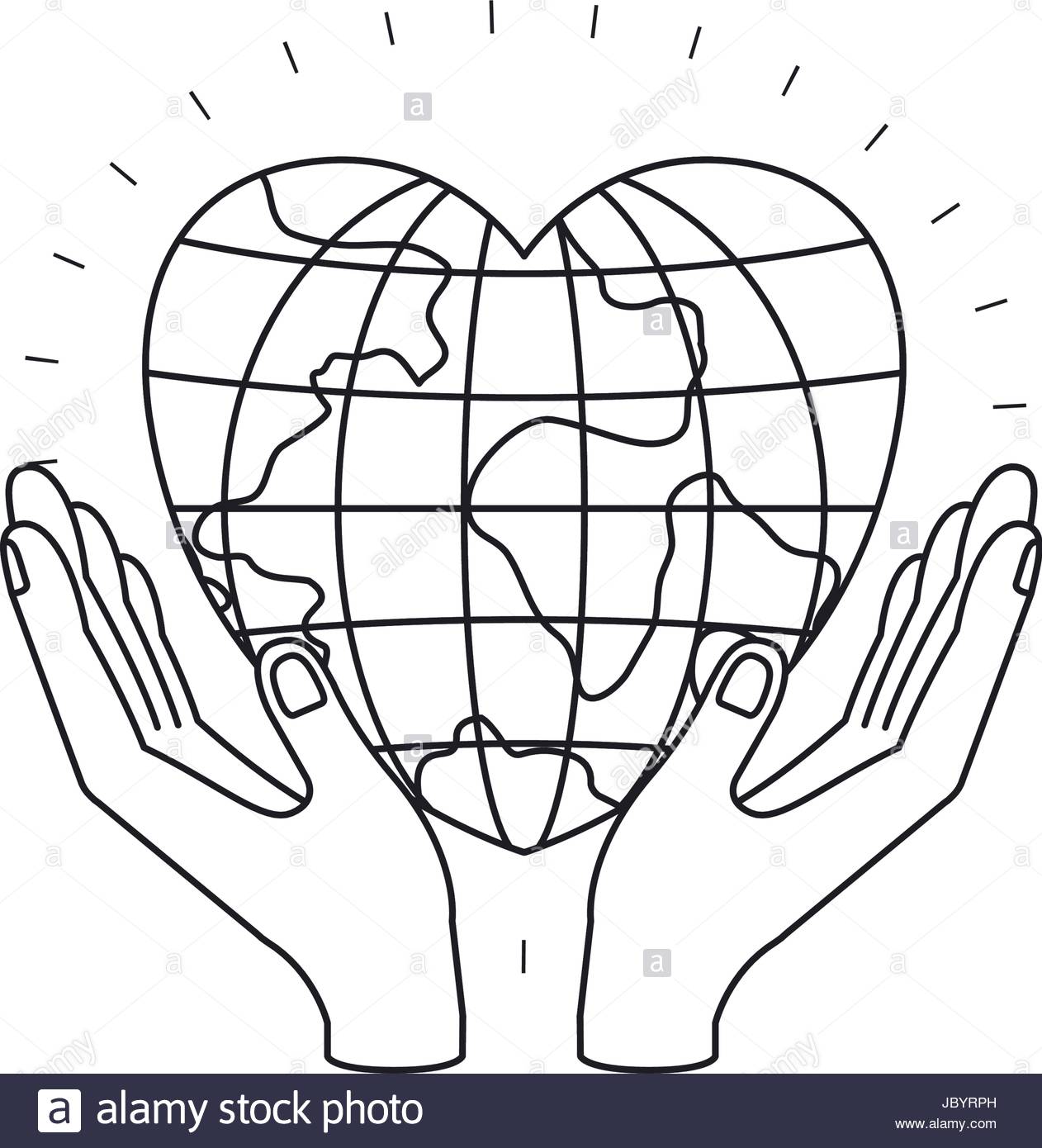 1262x1390 Silhouette Hands With Floating Earth Globe World In Heart Shape