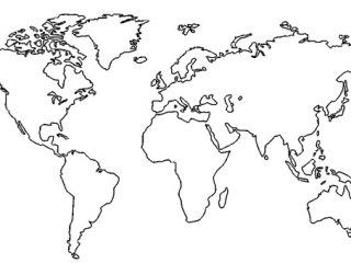 320x240 Awesome Coloring Page World Map 58 In Line Drawings With Coloring