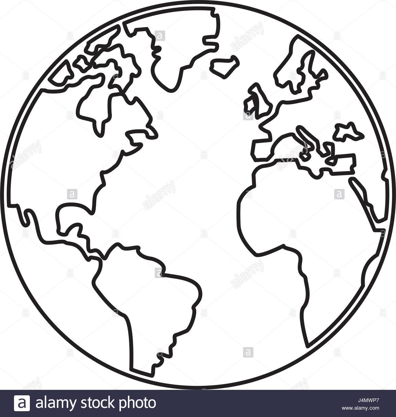1300x1366 World Map Earth Globes Cartography Continents Outline Stock Vector