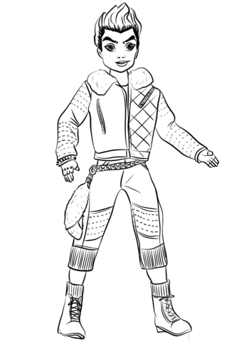 343x480 Descendants Wicked World Carlos Coloring Page Free Printable