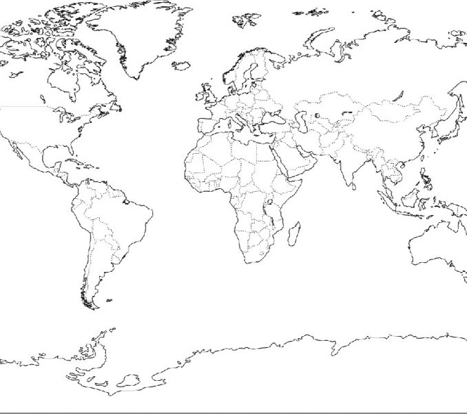 678x600 World Map Colouring Kids Coloring