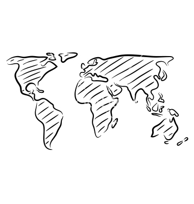 380x400 World Map Sketch Vector On Vectorstock Tattoo