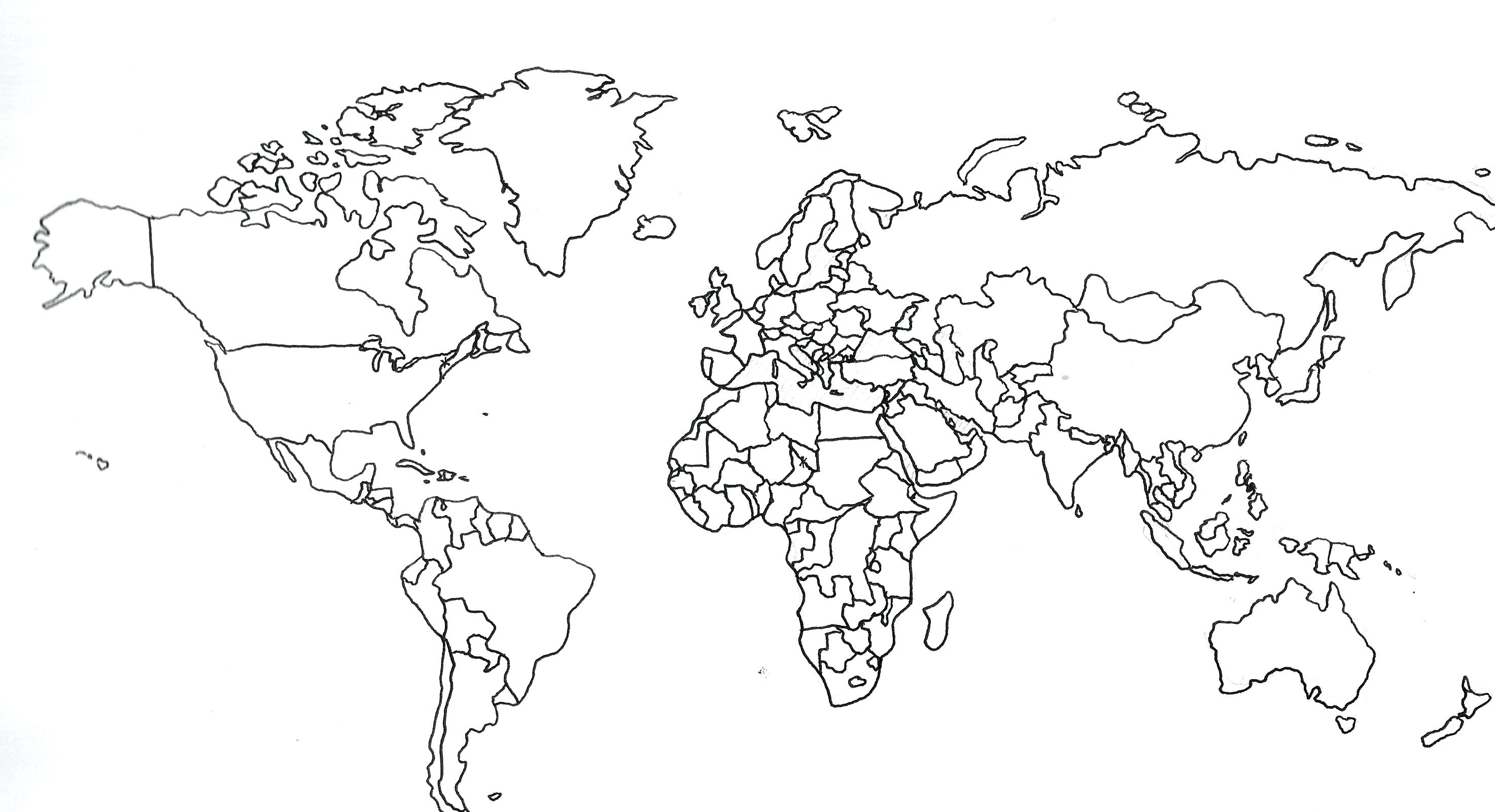 World Map For Drawing at GetDrawings | Free download