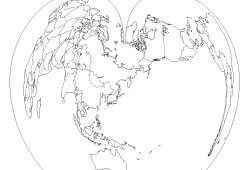 World Map Line Drawing