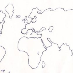 250x250 World Map Drawing, Pencil, Sketch, Colorful, Realistic Art Images