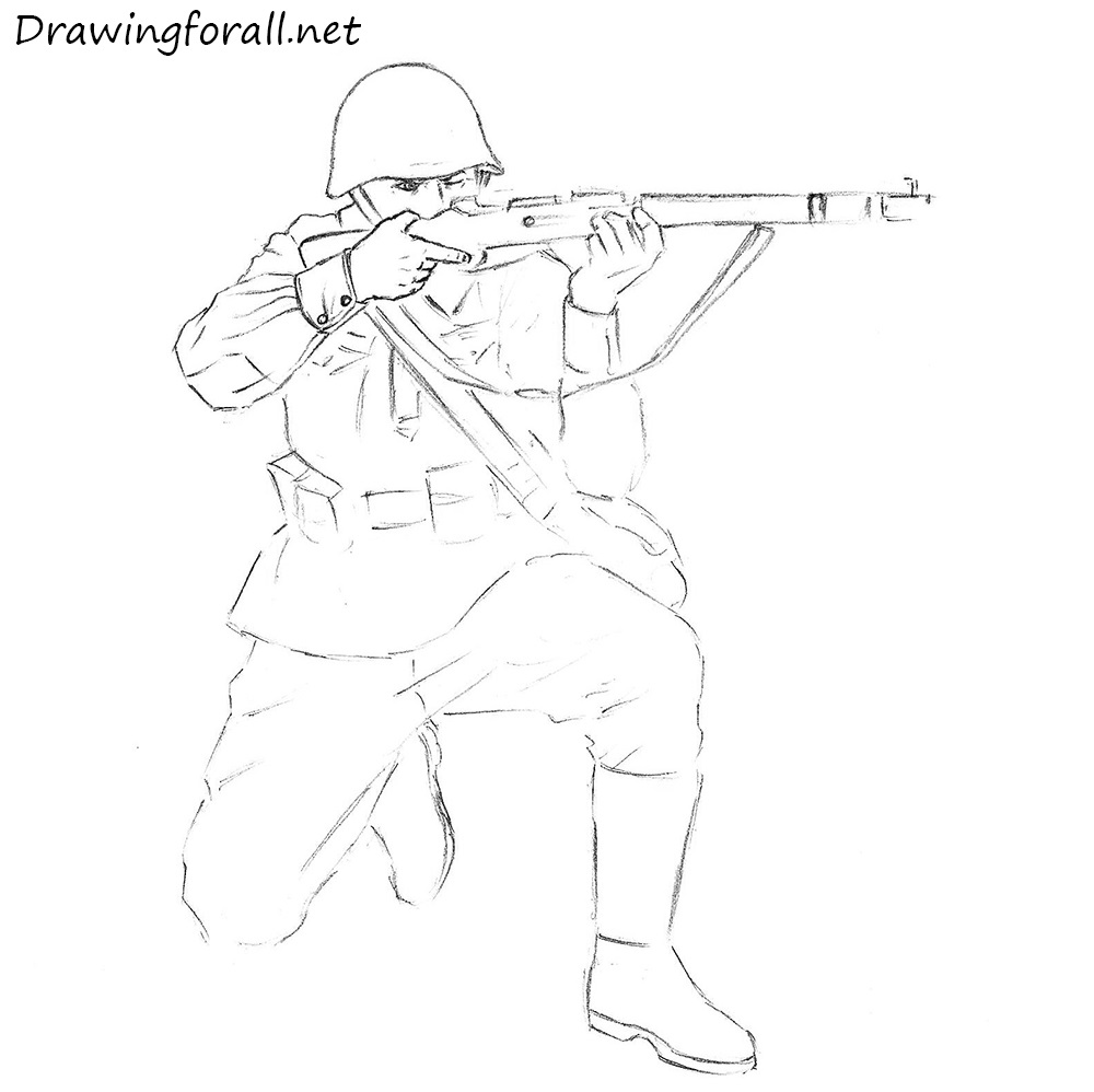 1000x998 Drawn Soldier World War 2 Soldier