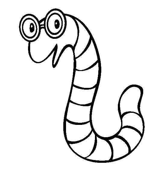 554x565 Worm Coloring Page