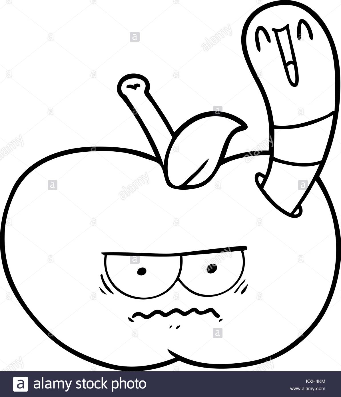 1194x1390 Cartoon Worm Eating An Angry Apple Stock Vector Art Amp Illustration