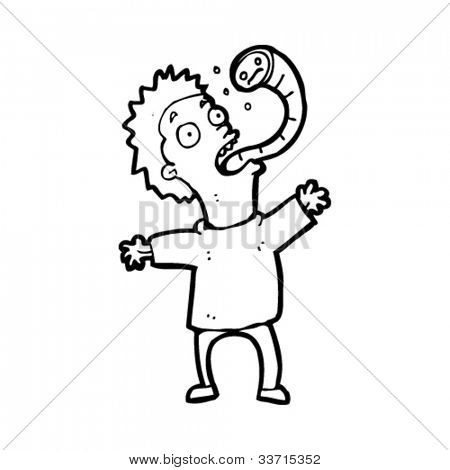 450x470 Cartoon Man Parasitic Worm Vector Amp Photo Bigstock