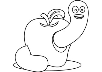336x237 Apple Worm Drawing Picture