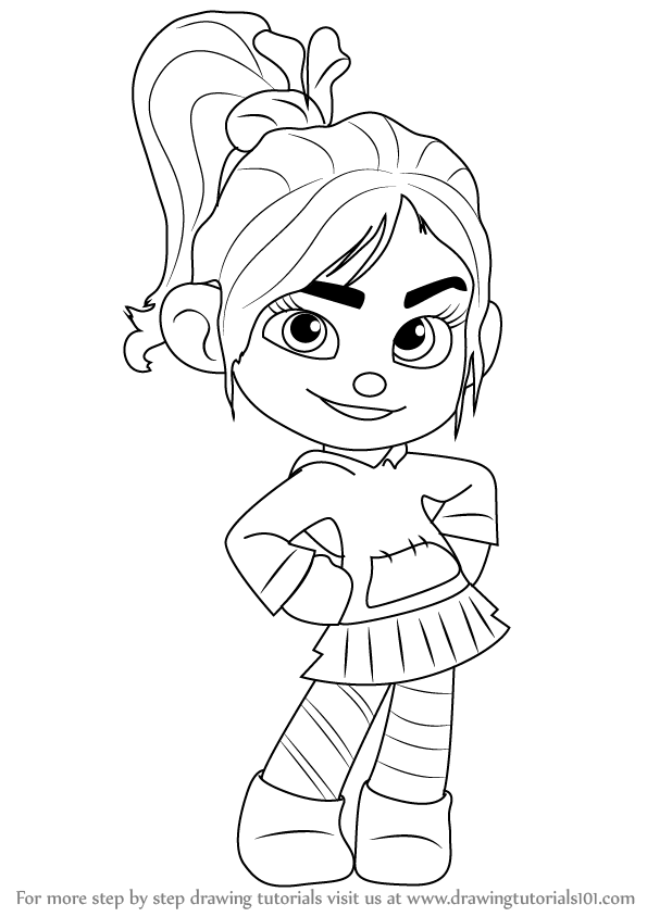 595x844 Learn How To Draw Vanellope Von Schweetz From Wreck It Ralph