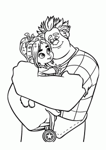 213x300 Ralph And Vanellope Coloring Pages For Kids, Printable Free