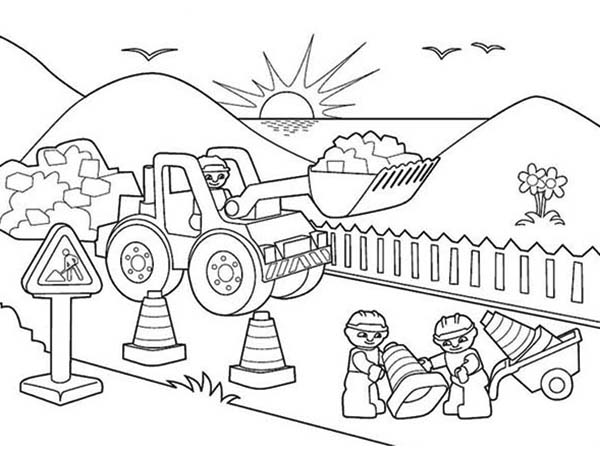 600x454 Download Construction Coloring Page